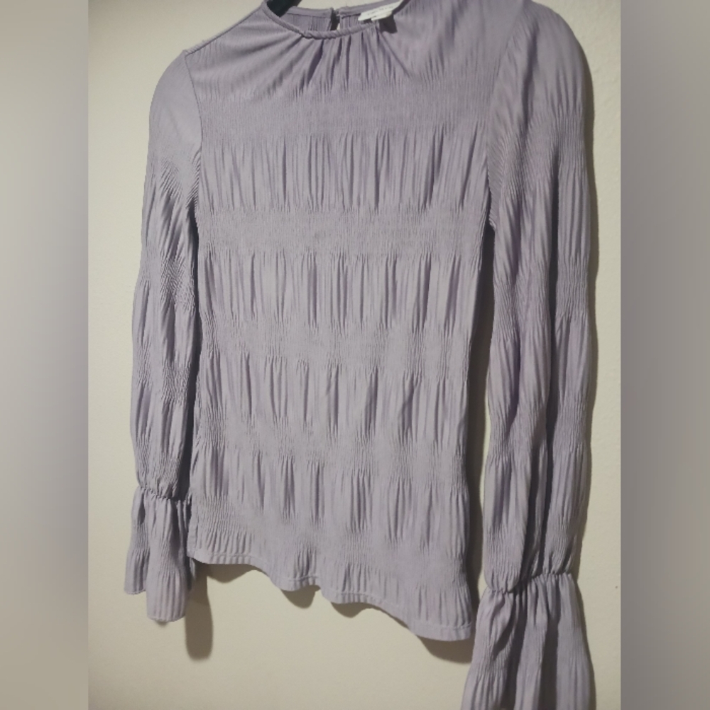 Final $4  Prolouge Long Sleeve Pleat bodice Top Bell Sleeve Sz. XS Lavender